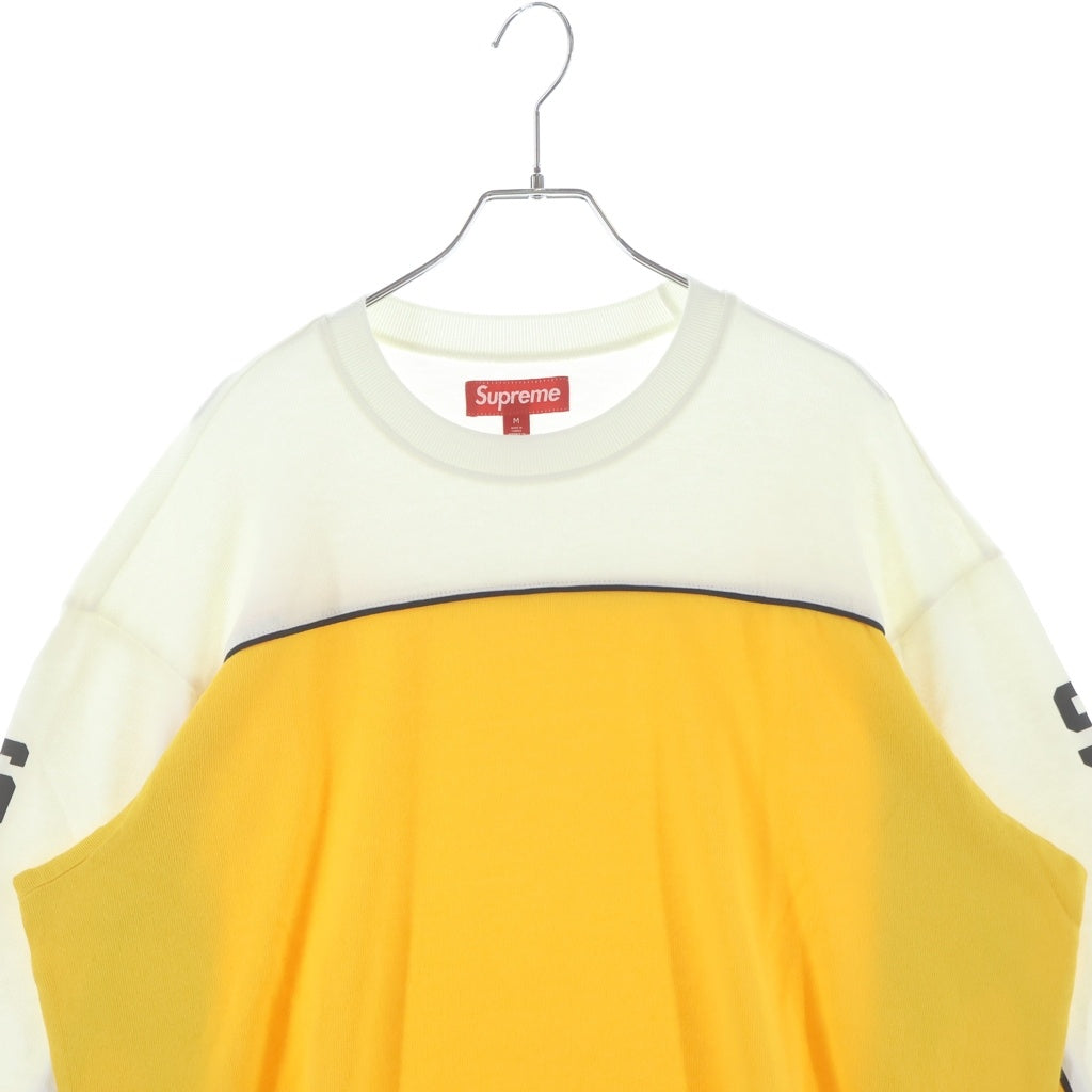 SUPREME(シュプリーム) 25SS Paneled Piping パネル パイピング プリント 長袖シャツ イエロー/ホワイト