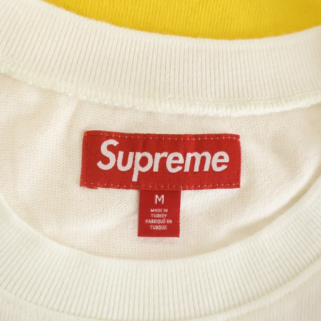 SUPREME(シュプリーム) 25SS Paneled Piping パネル パイピング プリント 長袖シャツ イエロー/ホワイト