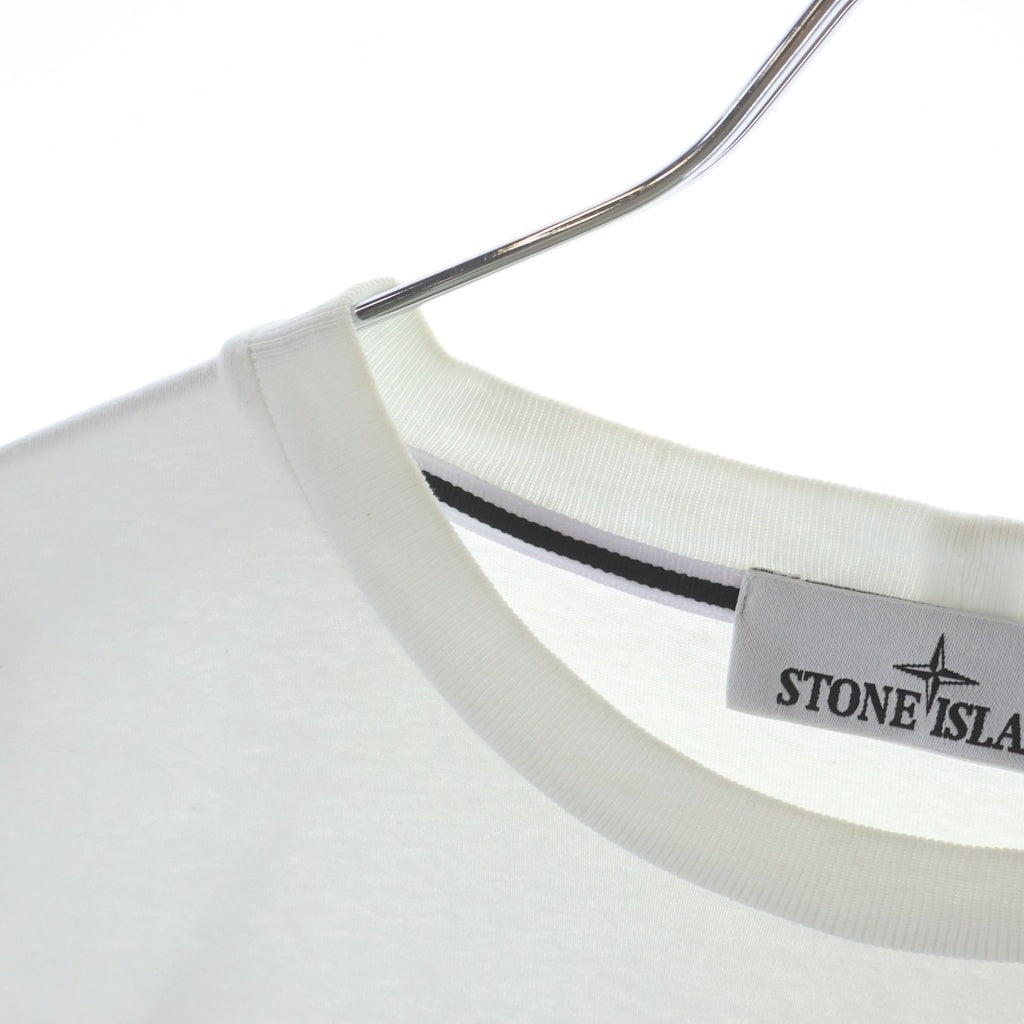 STONE ISLAND(ストーンアイランド) ロゴプリント クルーネック半袖Tシャツカットソー ホワイト 80152RC87