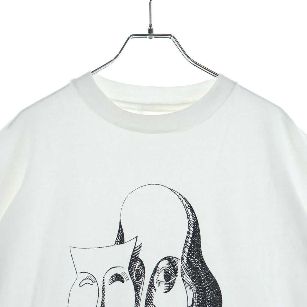 VINTAGE(ヴィンテージ) 90s William Shakespeare ウィリアム シャイクスピア 裾袖シングル クルーネックTシャツ ホワイト