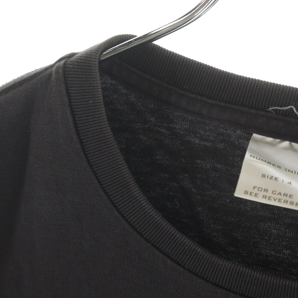 NUMBER (N)INE(ナンバーナイン) 01SS タイム期 ドクロ ダメージ加工 クルーネックTシャツ ブラック
