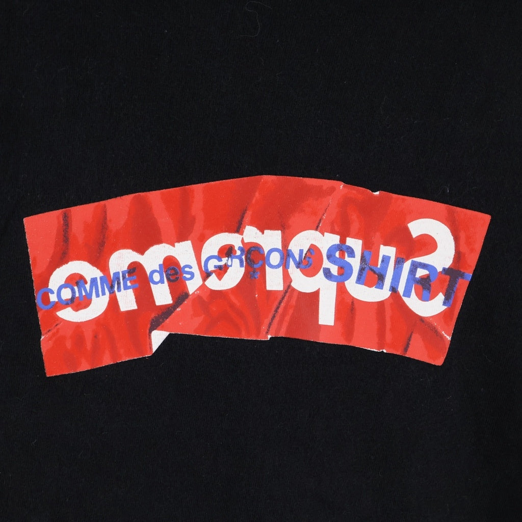 SUPREME(シュプリーム) 17SS ×Comme des Garcons SHIRT Box Logo Tee コムデギャルソンシャツ ボックスロゴ プリント 半袖Tシャツ カットソー ブラック