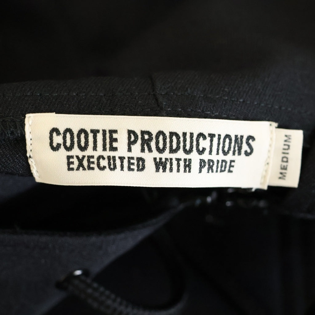 COOTIE PRODUCTIONS(クーティー プロダクションズ) Polyester Twill Half Zip Hoodie ポリエステル ハーフジップ フーディパーカー ブラック