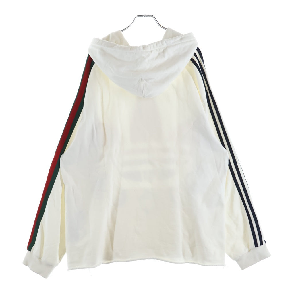 GUCCI(グッチ) ×adidas ロゴプリントスウェットプルオーバーパーカー 722967 XJE1L ホワイト