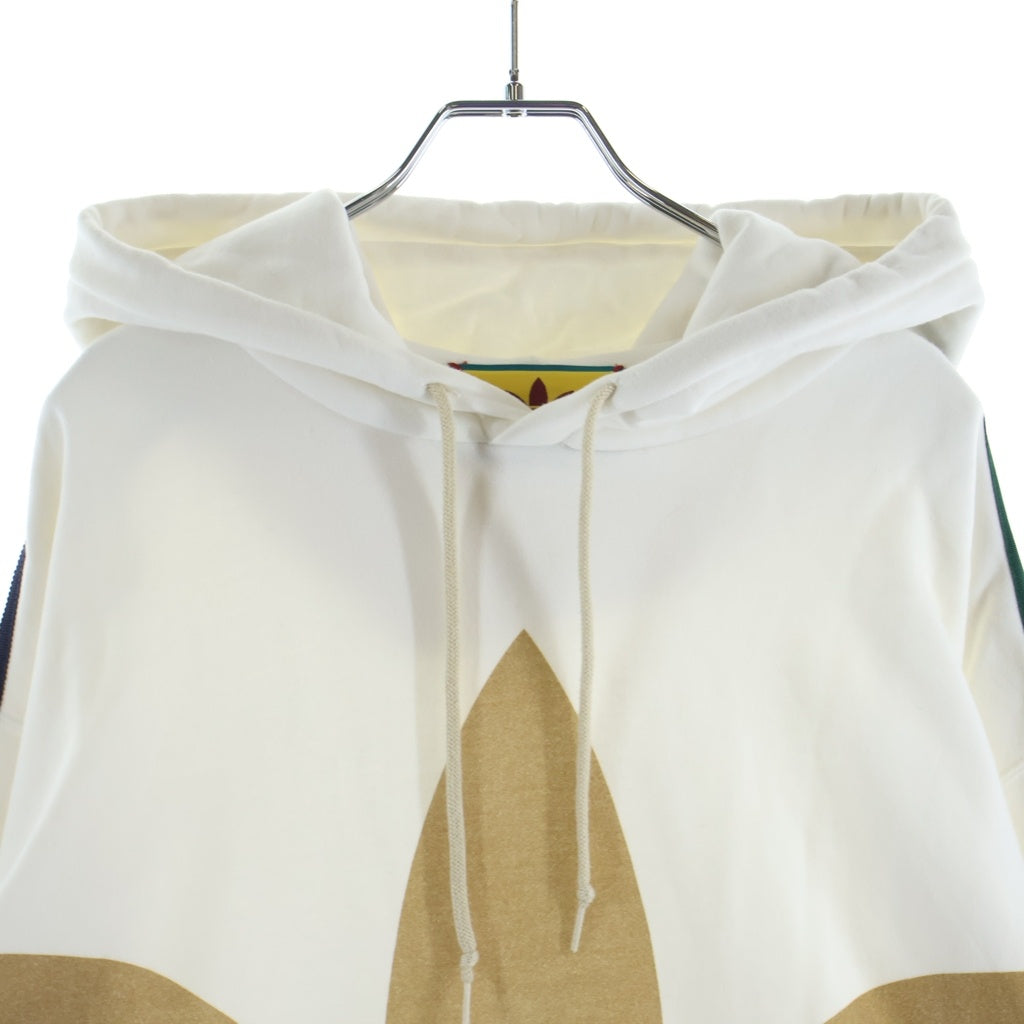 GUCCI(グッチ) ×adidas ロゴプリントスウェットプルオーバーパーカー 722967 XJE1L ホワイト