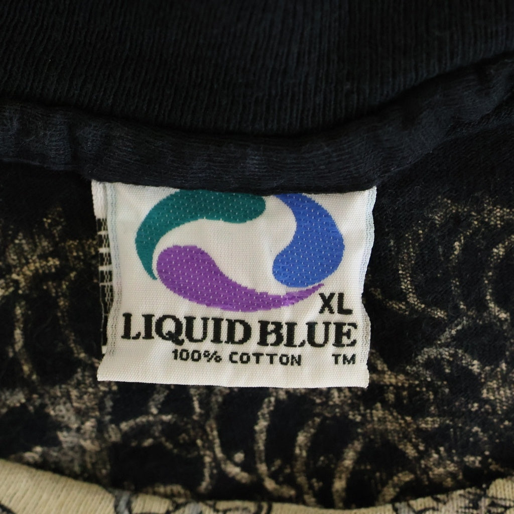 VINTAGE(ヴィンテージ) 90s LIQUID BLUE Medusa Skull リキッドブルー メデューサスカル クルーネックTシャツ ブラック 総柄