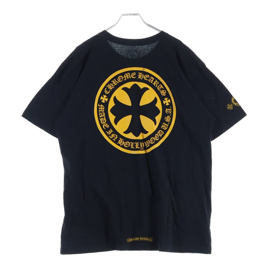 CHROME HEARTS(クロムハーツ) YELLOW CH PLUS イエロー CHプラス サークルロゴ 半袖Tシャツ ブラック/イエロー