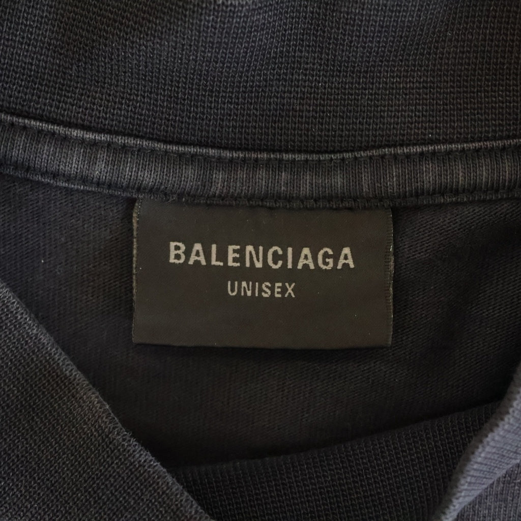 BALENCIAGA(バレンシアガ) 23AW Off Shore Oversized T-shirt 739028 TPVM8 ヴィンテージ加工 オーバーサイズド 半袖Tシャツ カットソー チャコールグレー