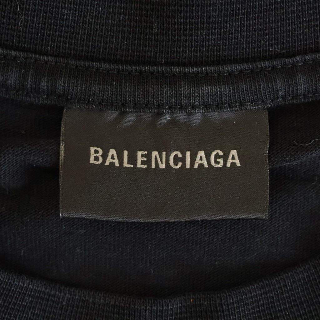 BALENCIAGA(バレンシアガ) SEOUL Logo T-Shirt ソウルプリント クルーネック半袖Tシャツカットソー ブラック 612966 TLVL9