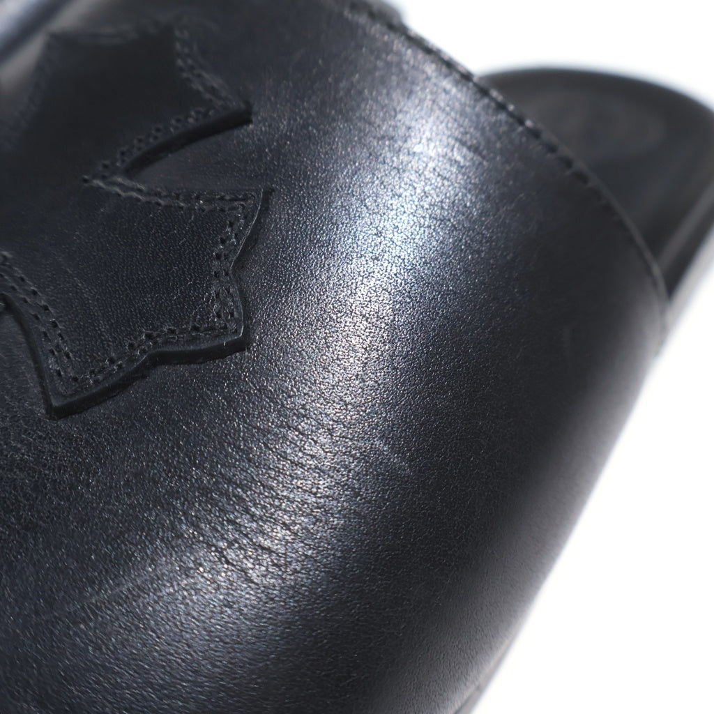 CHROME HEARTS(クロムハーツ) CH SLIDE LEATHER CHプラスパッチレザーサンダル ブラック