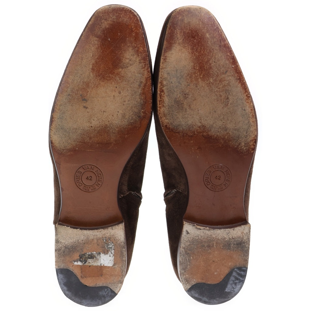 DRIES VAN NOTEN(ドリスヴァンノッテン) Suede zip-up boots スエード ジップアップブーツ 18170 ブラウン