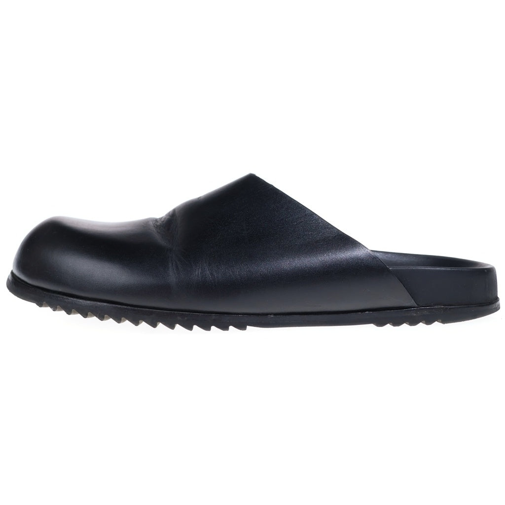 Rick Owens(リックオウエンス) Leather flat mules レザーフラットミュール サンダル 02D3849 ブラック