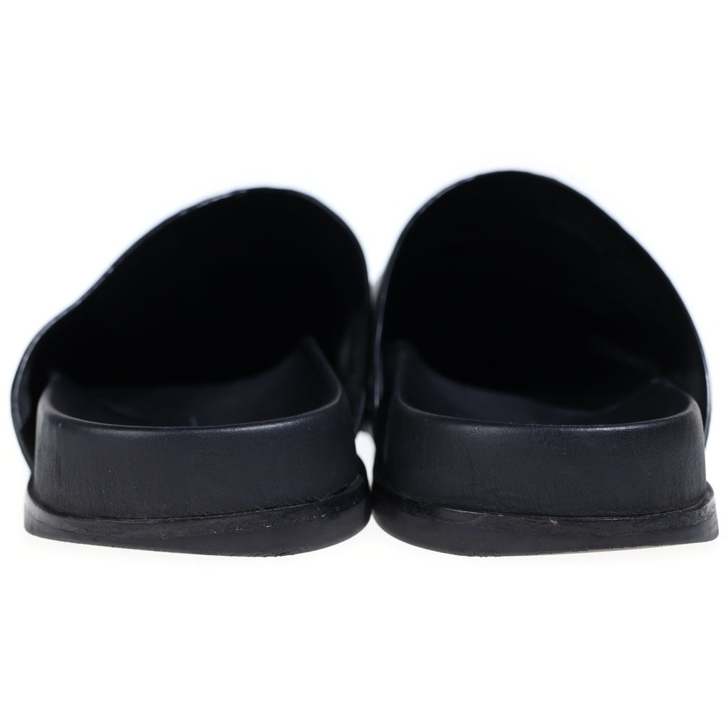Rick Owens(リックオウエンス) Leather flat mules レザーフラットミュール サンダル 02D3849 ブラック