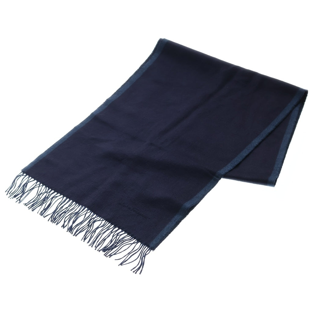 Salvatore Ferragamo(サルヴァトーレ フェラガモ) Silk Stole シルクストール ロゴ刺繍 525501 643211 ネイビー