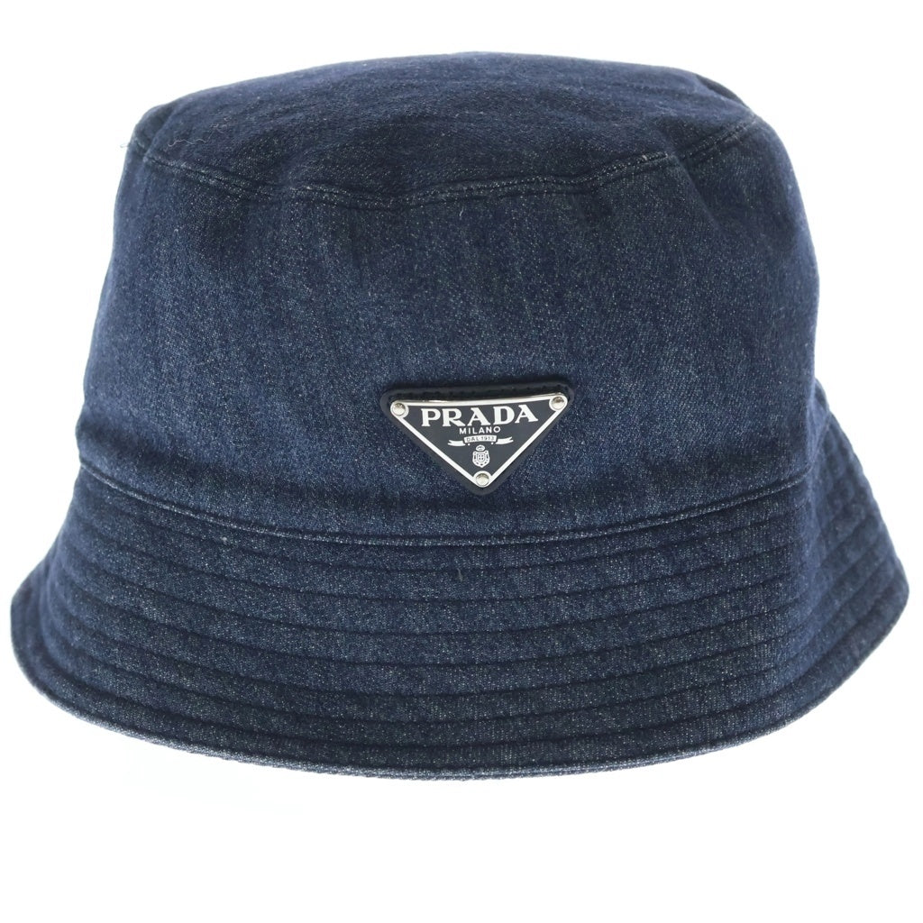 PRADA(プラダ) Denim Bucket Hat デニム ロゴプレート バケットハット P101 2021 8459 インディゴ