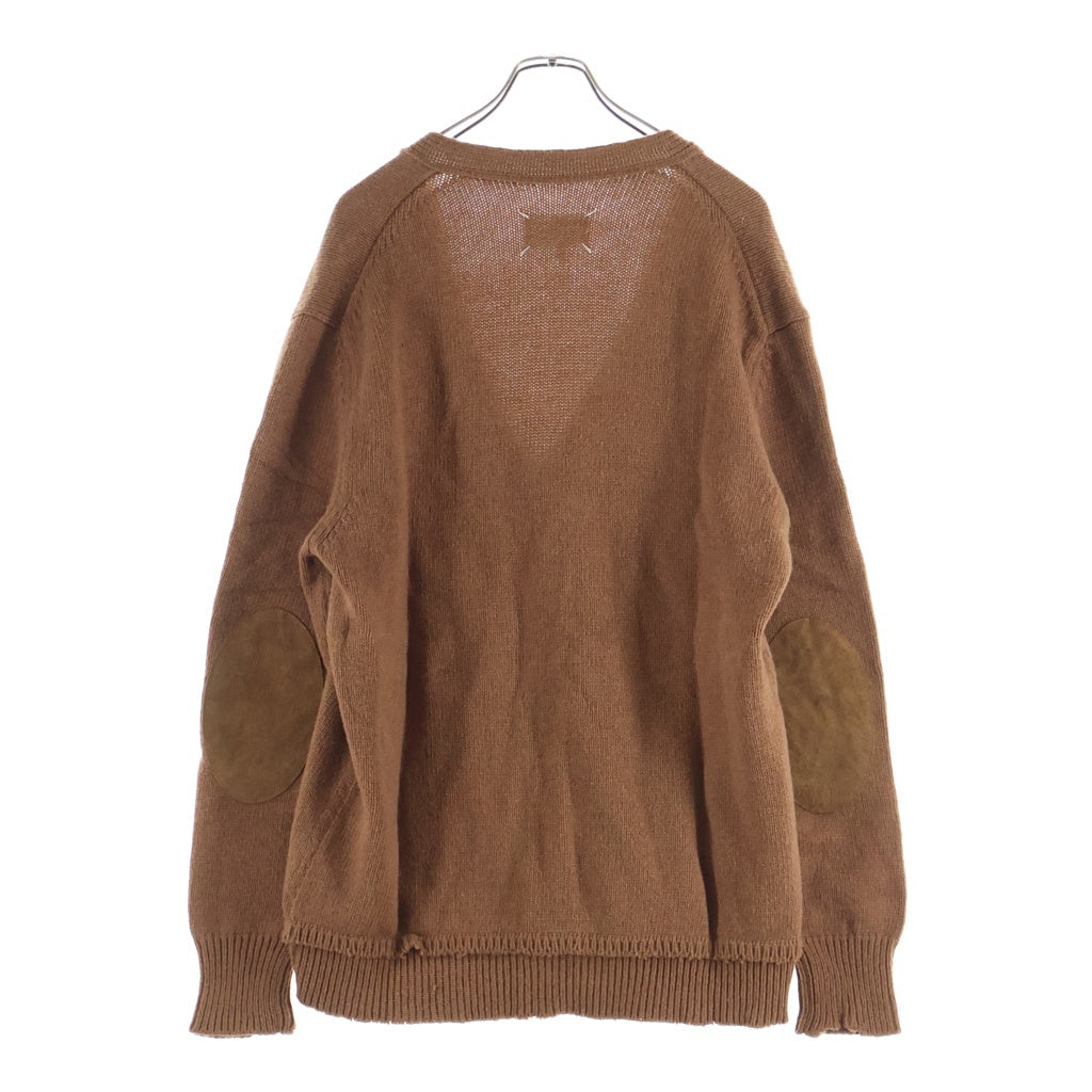Maison Margiela(メゾンマルジェラ) 21AW ELBOW PATCH WOOL CARDIGAN エルボーパッチ ウール カーディガン S50GP0245 S17785 ブラウン