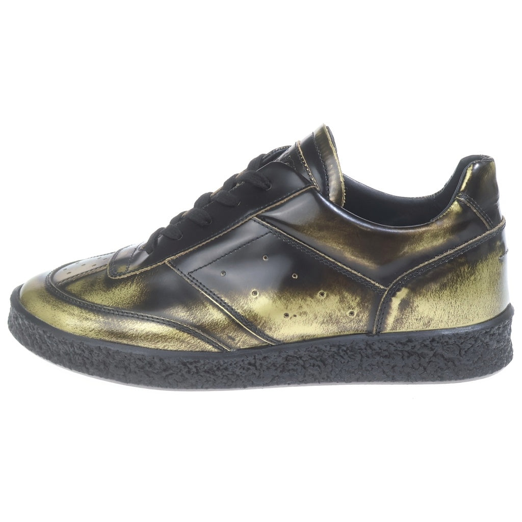MM6 Maison Margiela(エムエムシックスメゾンマルジェラ) Numeric-patch ニューメリックパッチ エナメル ローカットスニーカー ブラック/ゴールド