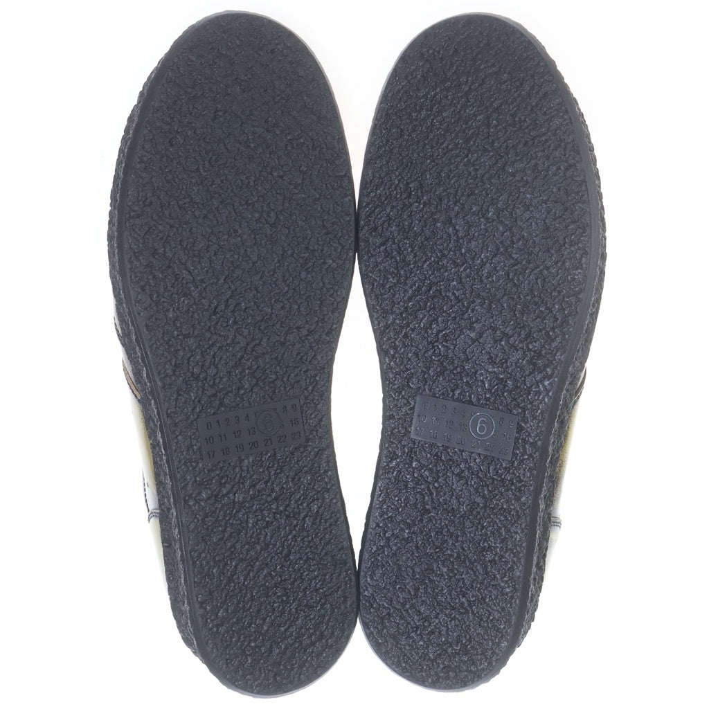 MM6 Maison Margiela(エムエムシックスメゾンマルジェラ) Numeric-patch ニューメリックパッチ エナメル ローカットスニーカー ブラック/ゴールド