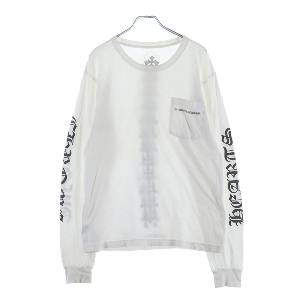 CHROME HEARTS(クロムハーツ) Cemetery Cross Tire Track Tee セメタリークロスタイヤトラック 長袖Tシャツカットソー ホワイト