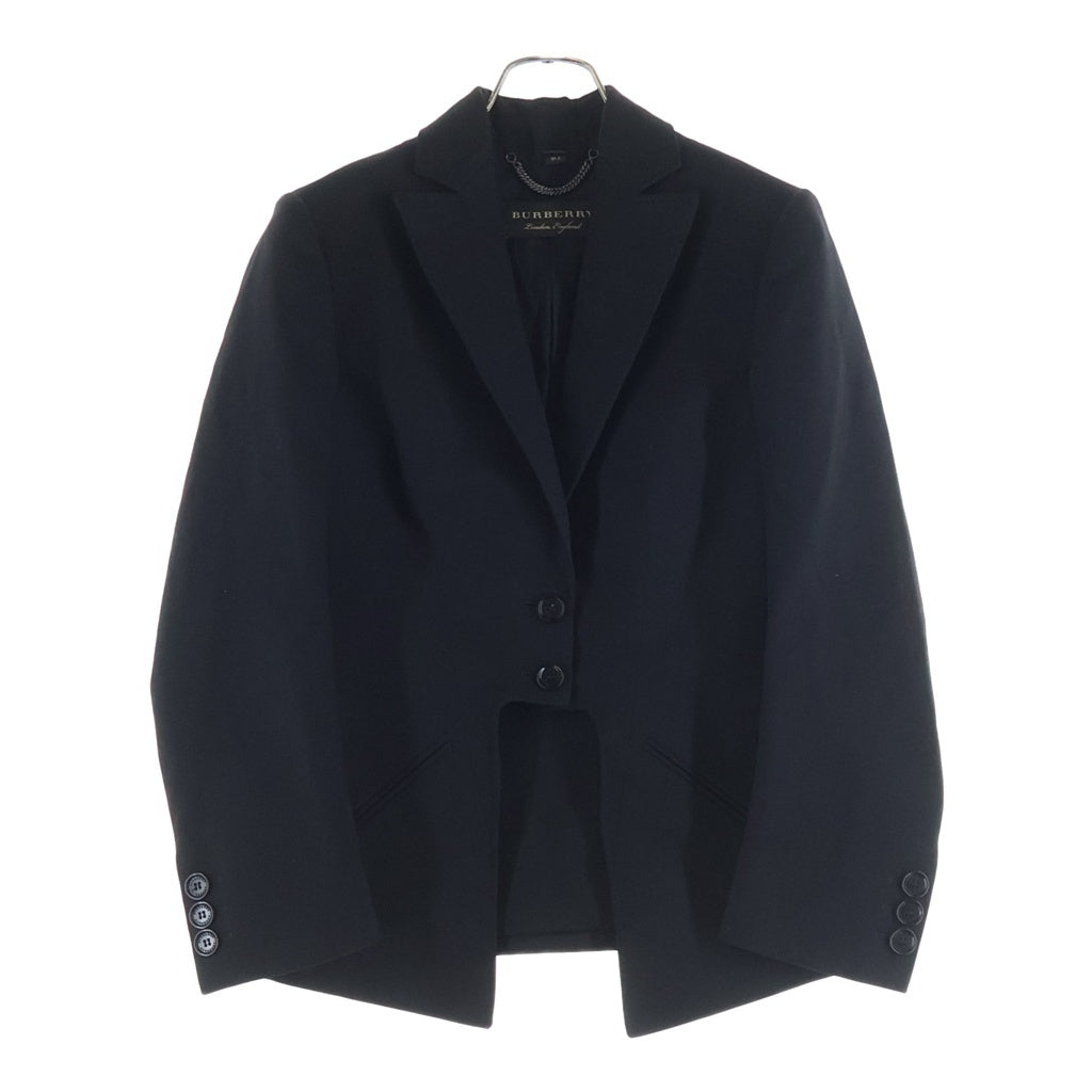 BURBERRY(バーバリー) フロントデザイン 2B ウールギャバ 4547211 テーラードジャケット ブラック レディース