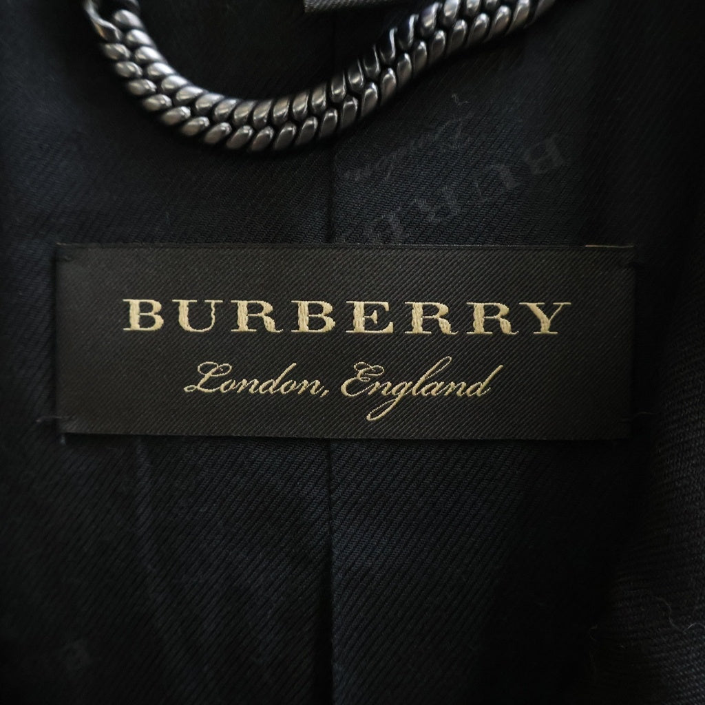 BURBERRY(バーバリー) フロントデザイン 2B ウールギャバ 4547211 テーラードジャケット ブラック レディース