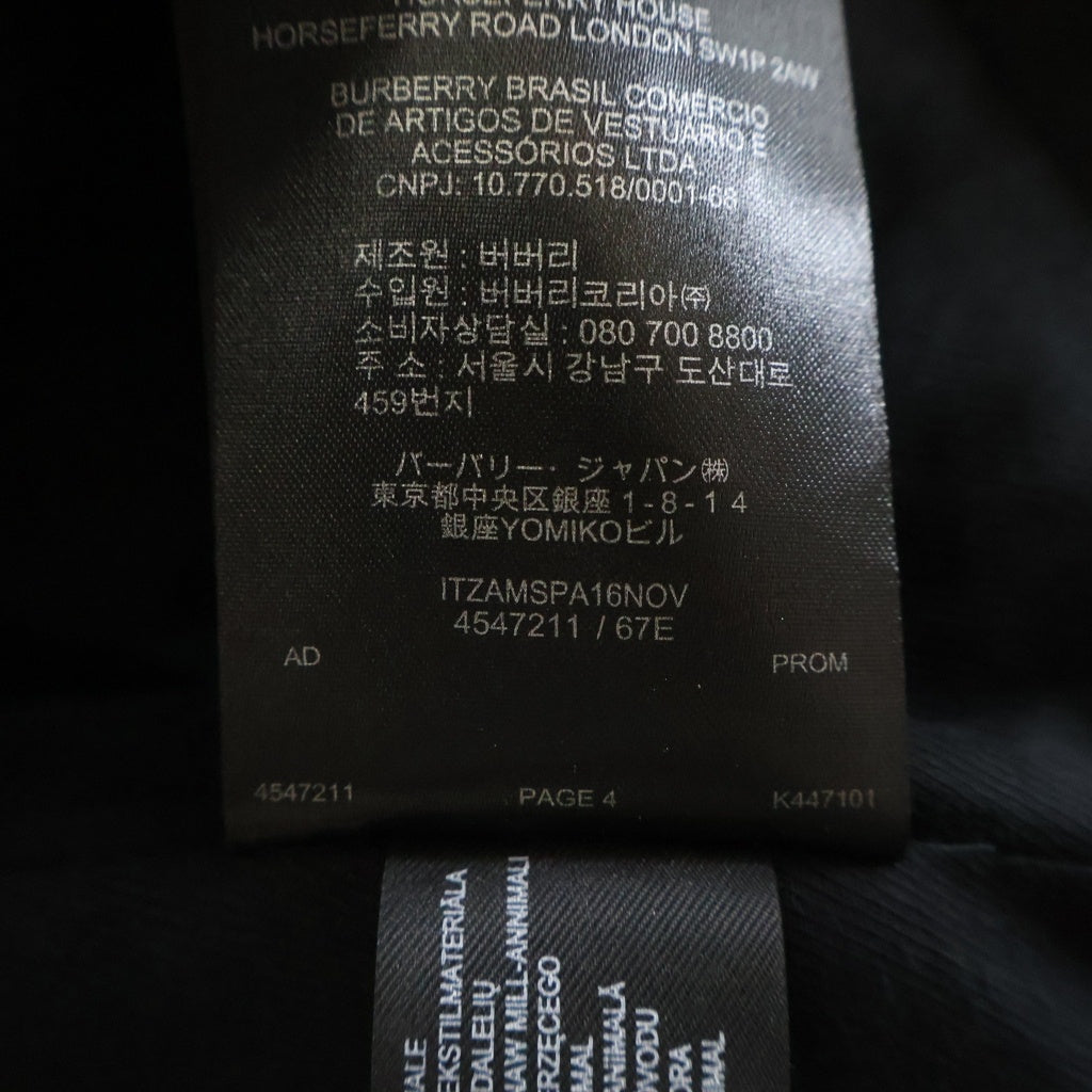 BURBERRY(バーバリー) フロントデザイン 2B ウールギャバ 4547211 テーラードジャケット ブラック レディース