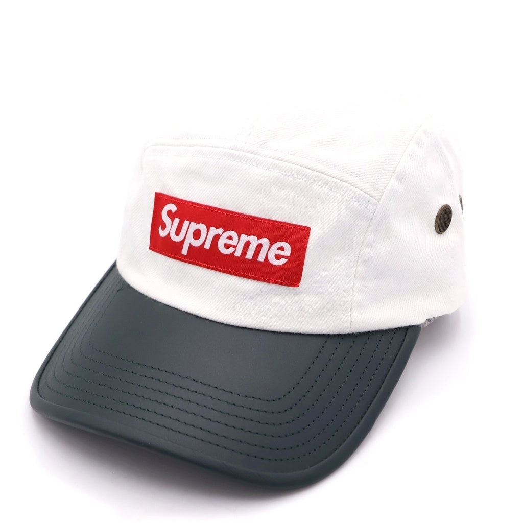 SUPREME(シュプリーム) 20SS 2-Tone Denim Camp Cap ボックスロゴ キャンプキャップ ホワイト/ブラック レディース