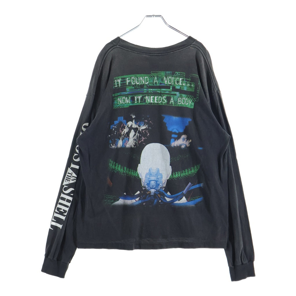 SAINT MICHAEL(セントマイケル) LS TEE ILYA GITS 攻殻機動隊 ヴィンテージ加工 SM-YS1-0000-C34 ロングスリーブカットソー ブラック