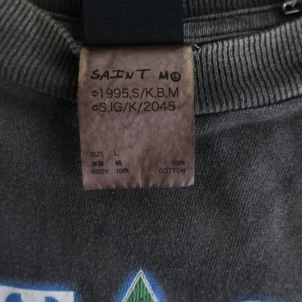 SAINT MICHAEL(セントマイケル) LS TEE ILYA GITS 攻殻機動隊 ヴィンテージ加工 SM-YS1-0000-C34 ロングスリーブカットソー ブラック