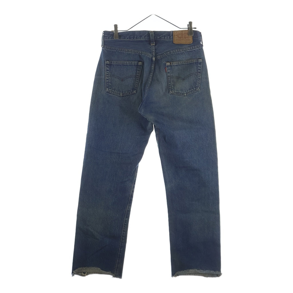 Levi's(リーバイス) VINTAGE 80s ハチマル 赤耳 伸縮率10% 表黒カンヌキ ボタン裏524 501 ストレートデニム インディゴ