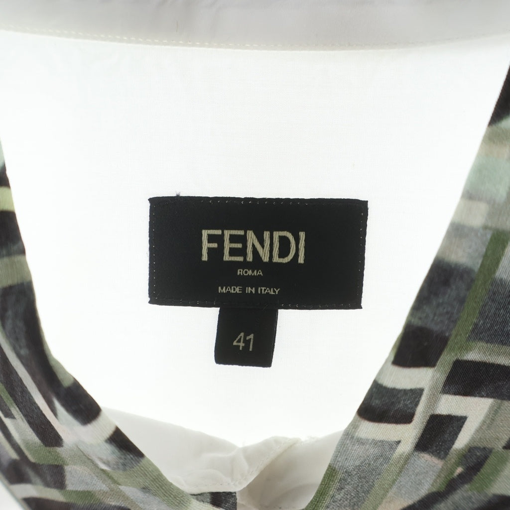FENDI(フェンディ) 襟ズッカ ブロード 12CPF-19-4586 ロングスリーブシャツ ホワイト