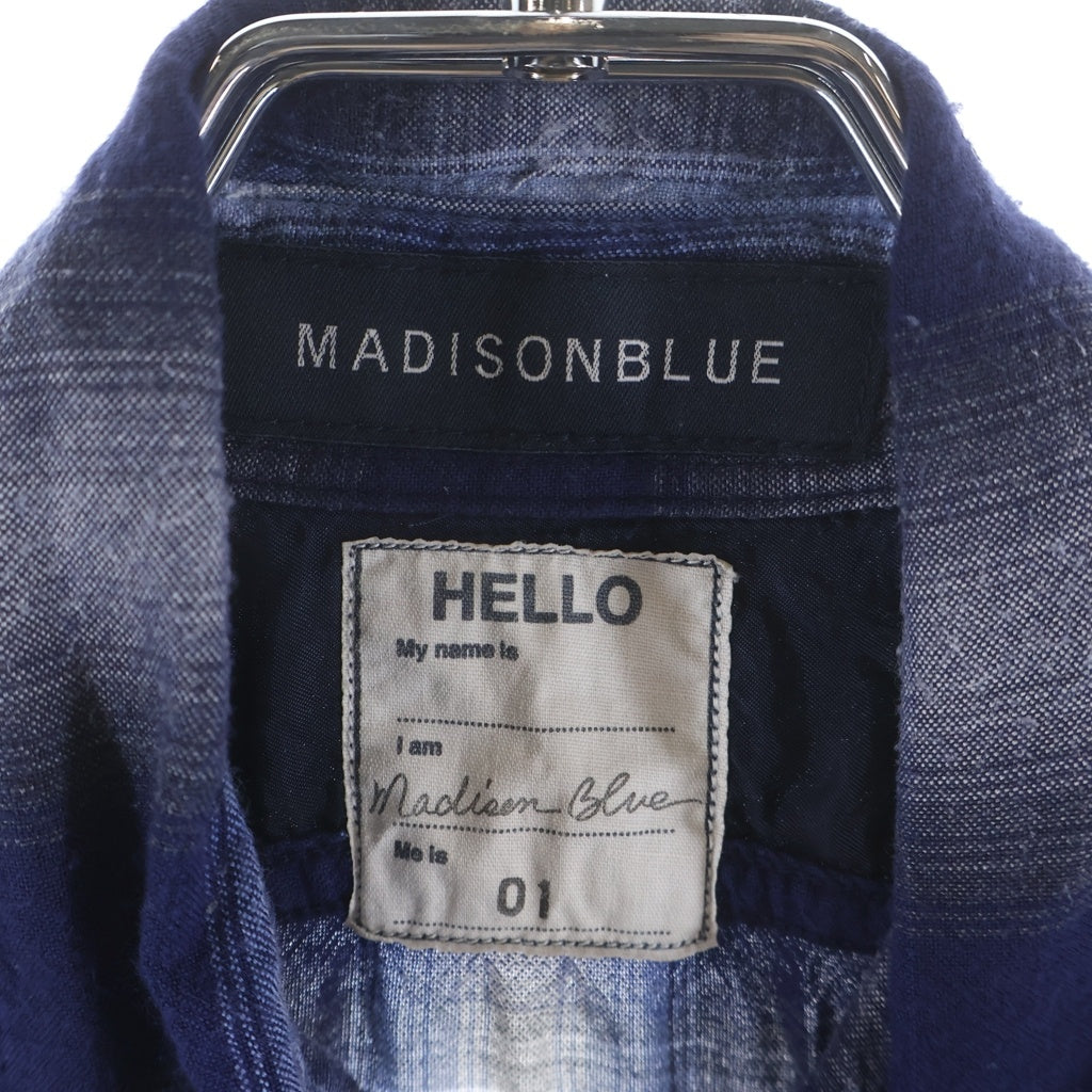 MADISONBLUE(マディソンブルー) HAMPTON OMBRE RAYON SHIRT CHECK オンブレ レーヨン MB171-5024 長袖シャツ ブルー