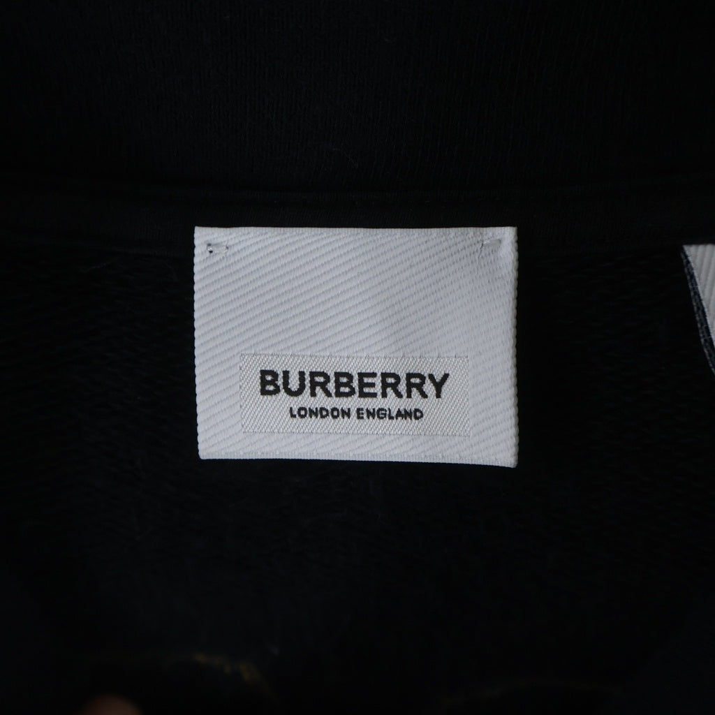 BURBERRY(バーバリー) Carson Varsity Aoolique cotton hoodie カーソンヴァーシティ 8036911 プルオーバーパーカー ブラック