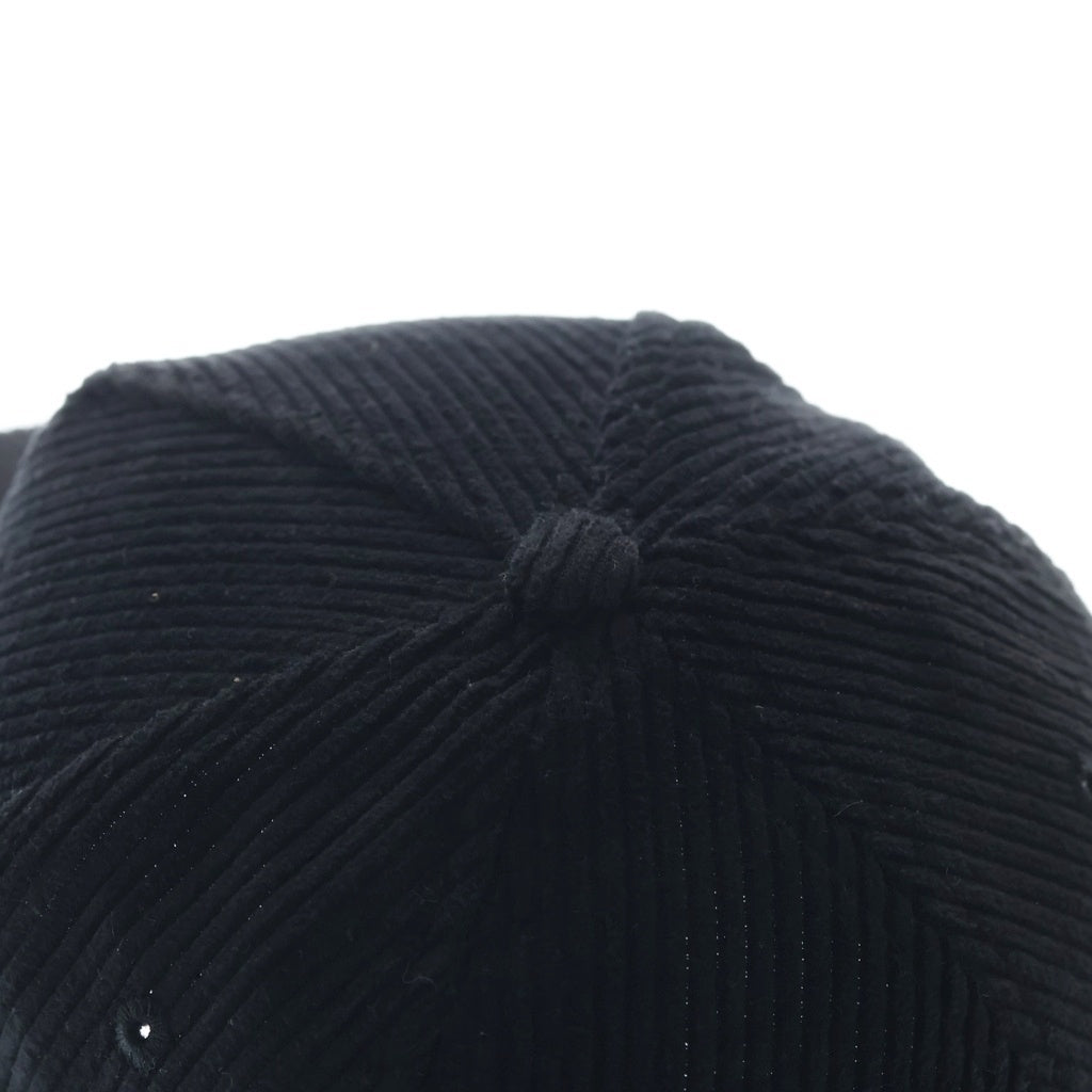 ASKYURSELF(アスクユアセルフ) OFF FIELD CORDUROY SNAPBACK CAP サイドロゴ 6パネルキャップ ブラック