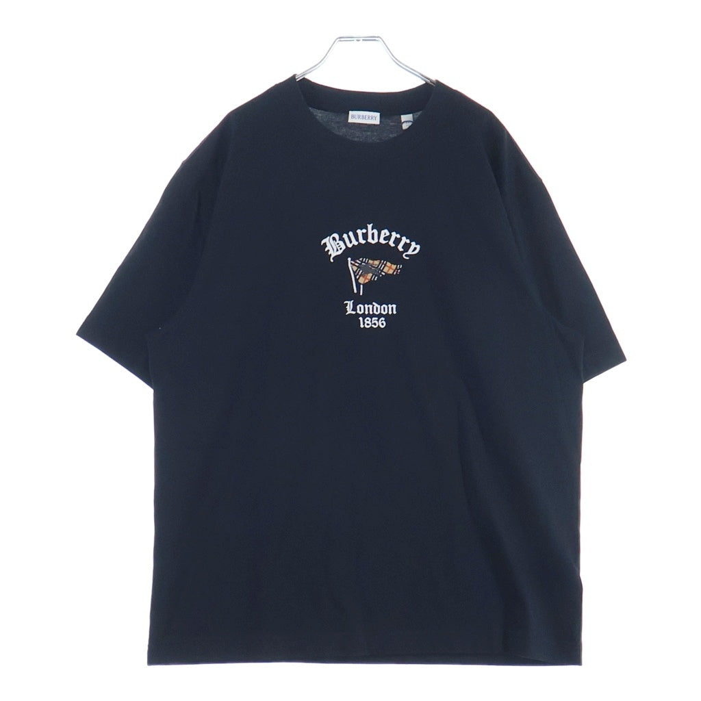 BURBERRY(バーバリー) Checkered flag cotton shirt チェック フラッグ コットン クルーネック半袖Tシャツ ブラック