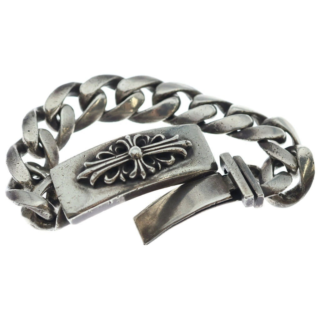 CHROME HEARTS(クロムハーツ) ID FLORAL CRS フローラルクロスIDクラシックリンク ブレスレット 13LINK シルバー BCA164