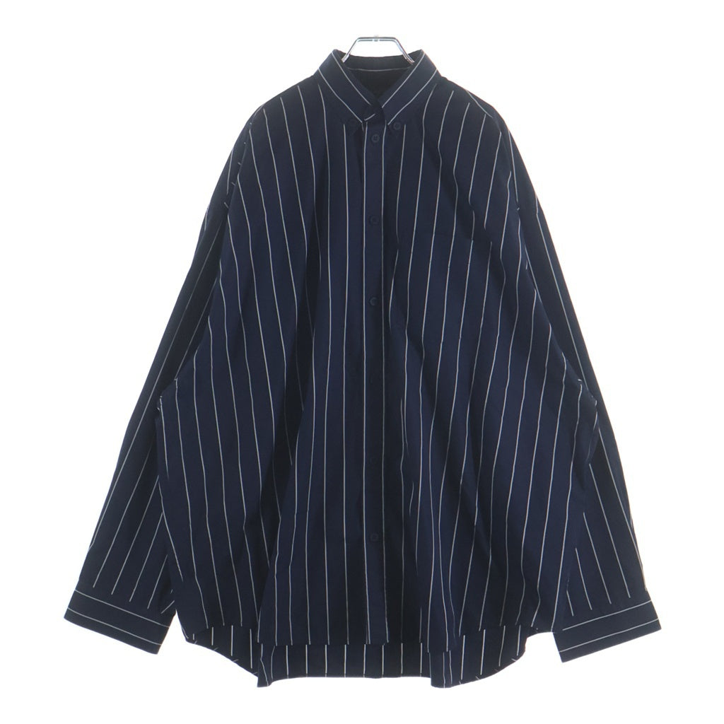 BALENCIAGA(バレンシアガ) 23SS Stripe Oversized Shirt 725377 長袖シャツ ブルー