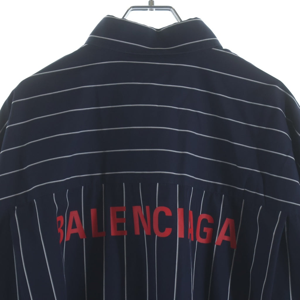 BALENCIAGA(バレンシアガ) 23SS Stripe Oversized Shirt 725377 長袖シャツ ブルー