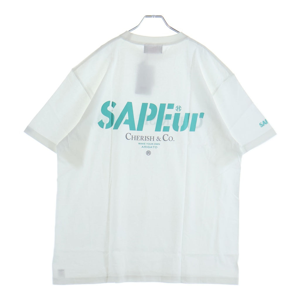 SAPEur(サプール) CHERISH & CO S/S Tee フロント ロゴ クルーネック半袖Tシャツ A0023-308 ホワイト
