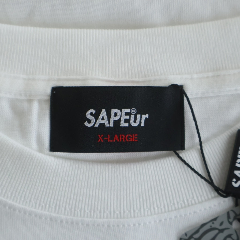 SAPEur(サプール) CHERISH & CO S/S Tee フロント ロゴ クルーネック半袖Tシャツ A0023-308 ホワイト
