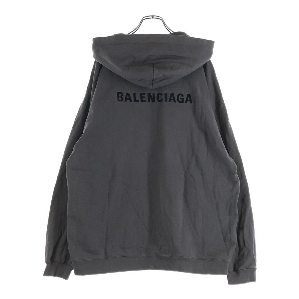 BALENCIAGA(バレンシアガ) 22AW バックロゴ ピグメントダイ プルオーバーパーカー フーディー 600583 TNVH1 グレー