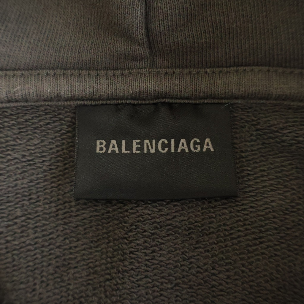 BALENCIAGA(バレンシアガ) 22AW バックロゴ ピグメントダイ プルオーバーパーカー フーディー 600583 TNVH1 グレー