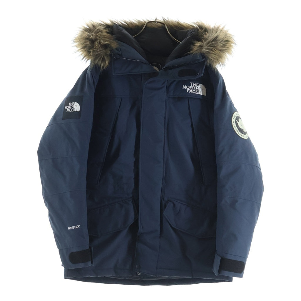 THE NORTH FACE(ザノースフェイス) ANTARCTICA PARKA アンタークティカ ナイロン ロゴ刺繍 ファーフーデッド ダウンジャケット ネイビー ND91707