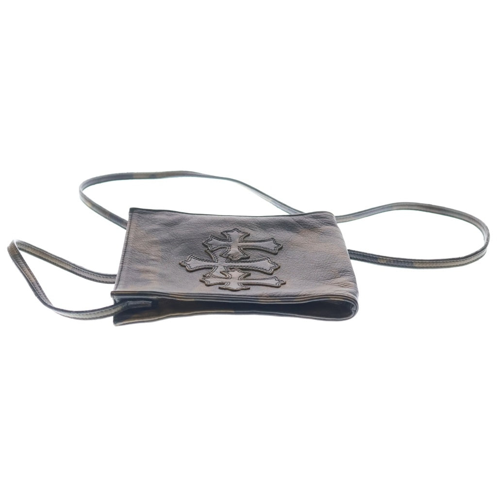 CHROME HEARTS(クロムハーツ) SQ PKT 3CEME CRS スクエアポケット 3クロスパッチスエードショルダーバッグ