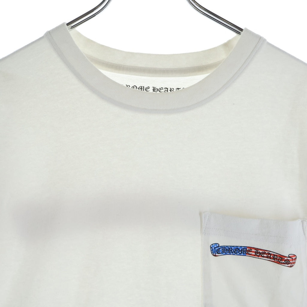 CHROME HEARTS(クロムハーツ) ×MATTY BOY チョンパー 星条旗 スクロールラベルプリント 半袖Tシャツカットソー ホワイト