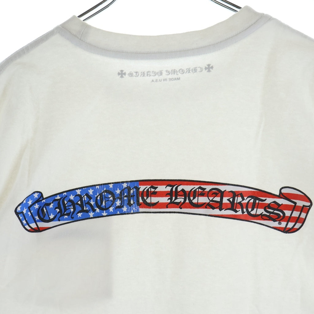 CHROME HEARTS(クロムハーツ) ×MATTY BOY チョンパー 星条旗 スクロールラベルプリント 半袖Tシャツカットソー ホワイト