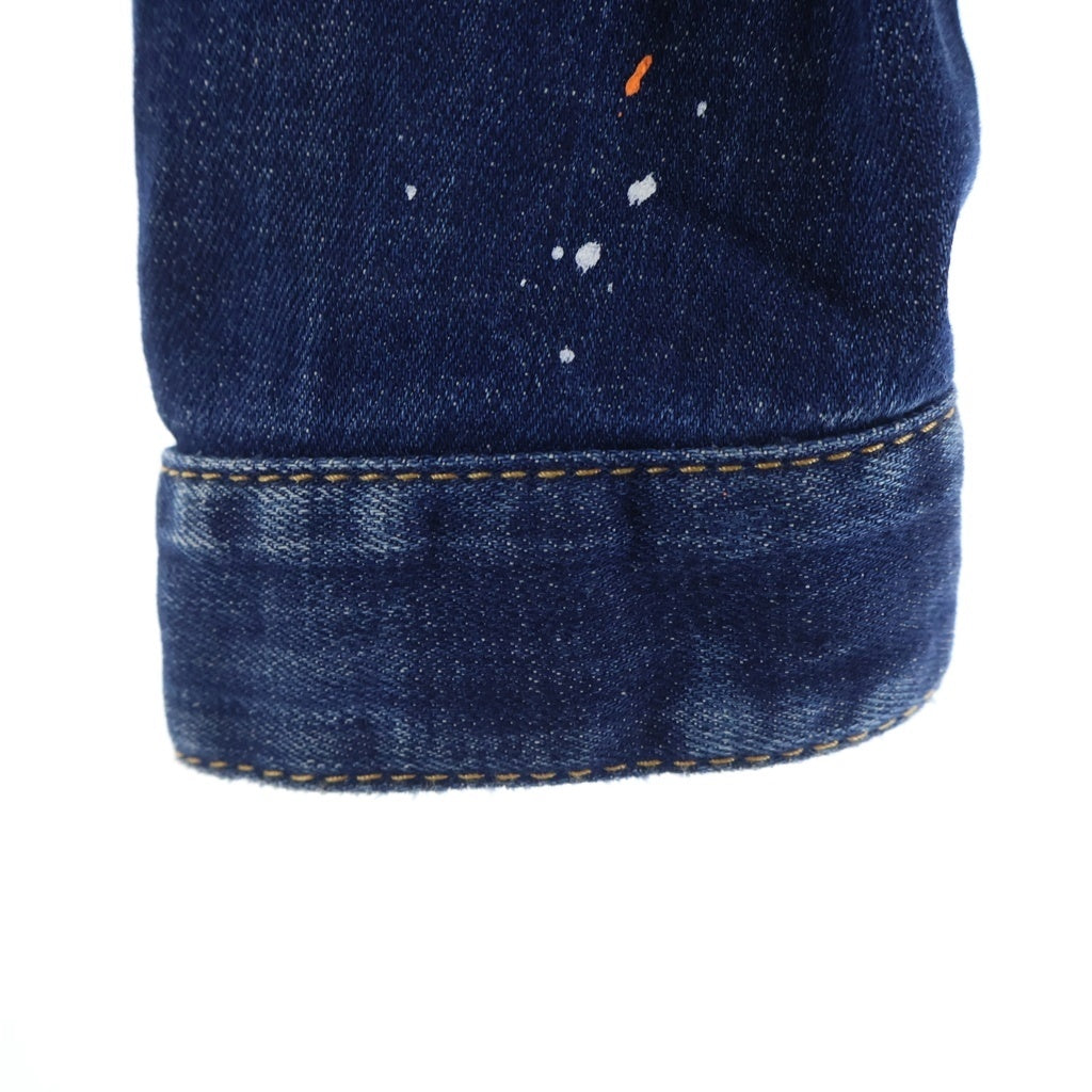 DSQUARED2(ディースクエアード) 23SS ペイント ダメージ加工 デニムジャケット S74AM1386 インディゴ