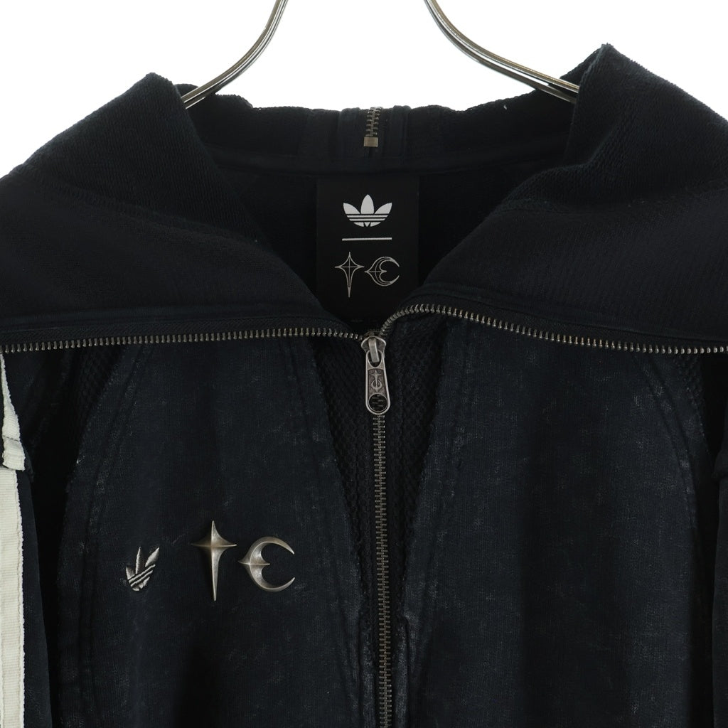 adidas(アディダス) 25AW ×Thug Club TEAMGEIST HOODED ZIP UP SWEATSHIRT チームガイスト フルジップ ダブルジップ フード開閉可 KC2209 ジップパーカー ブラック