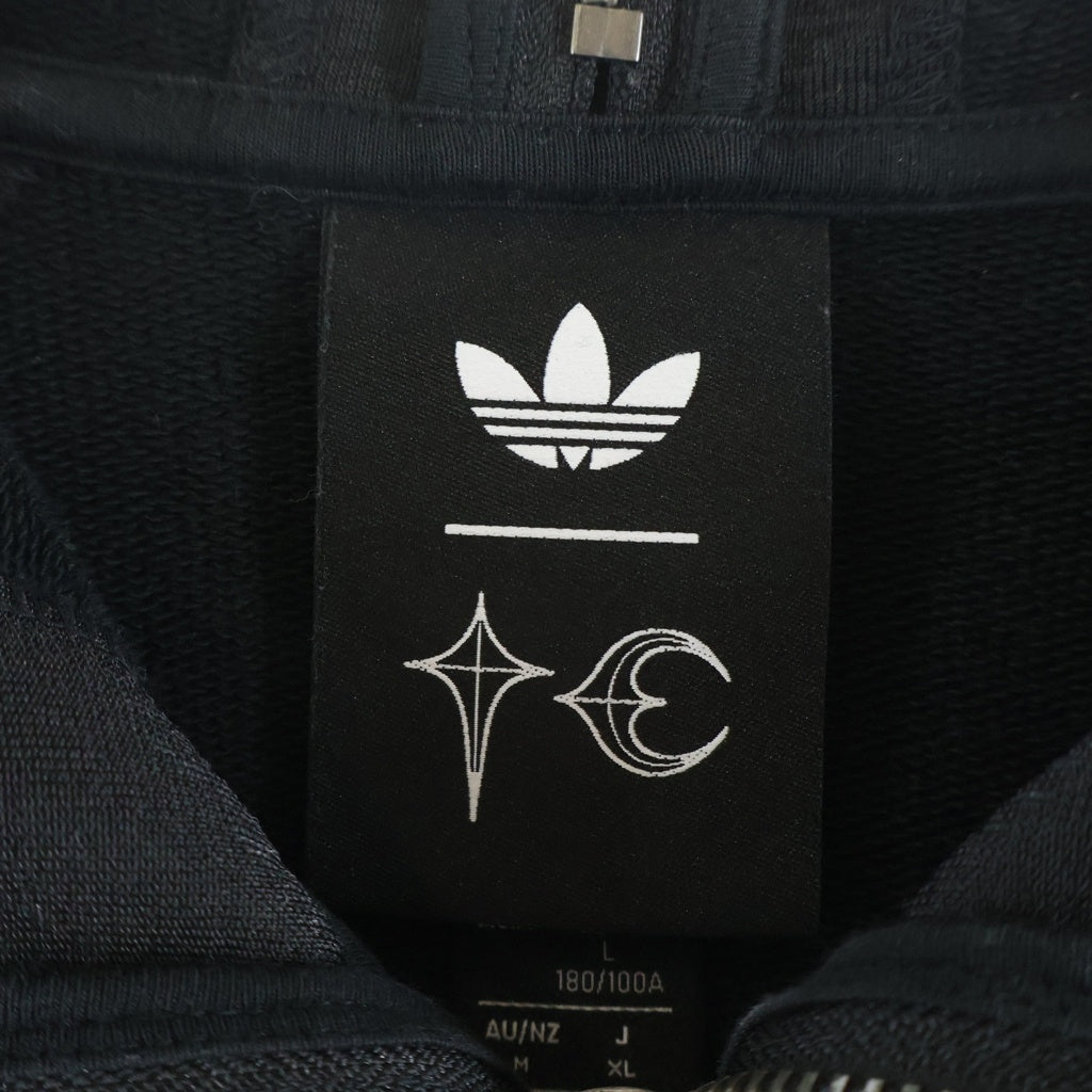 adidas(アディダス) 25AW ×Thug Club TEAMGEIST HOODED ZIP UP SWEATSHIRT チームガイスト フルジップ ダブルジップ フード開閉可 KC2209 ジップパーカー ブラック