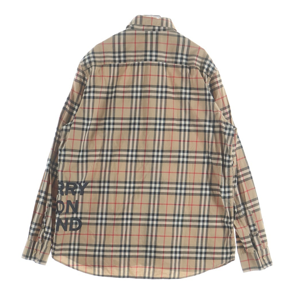 BURBERRY(バーバリー) Sander ロゴプリント バーバリーチェック 8017567 長袖シャツ ベージュ